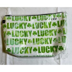 Unbranded Cosmetic Bag White Green New Lucky Shamrock St Patricks Day